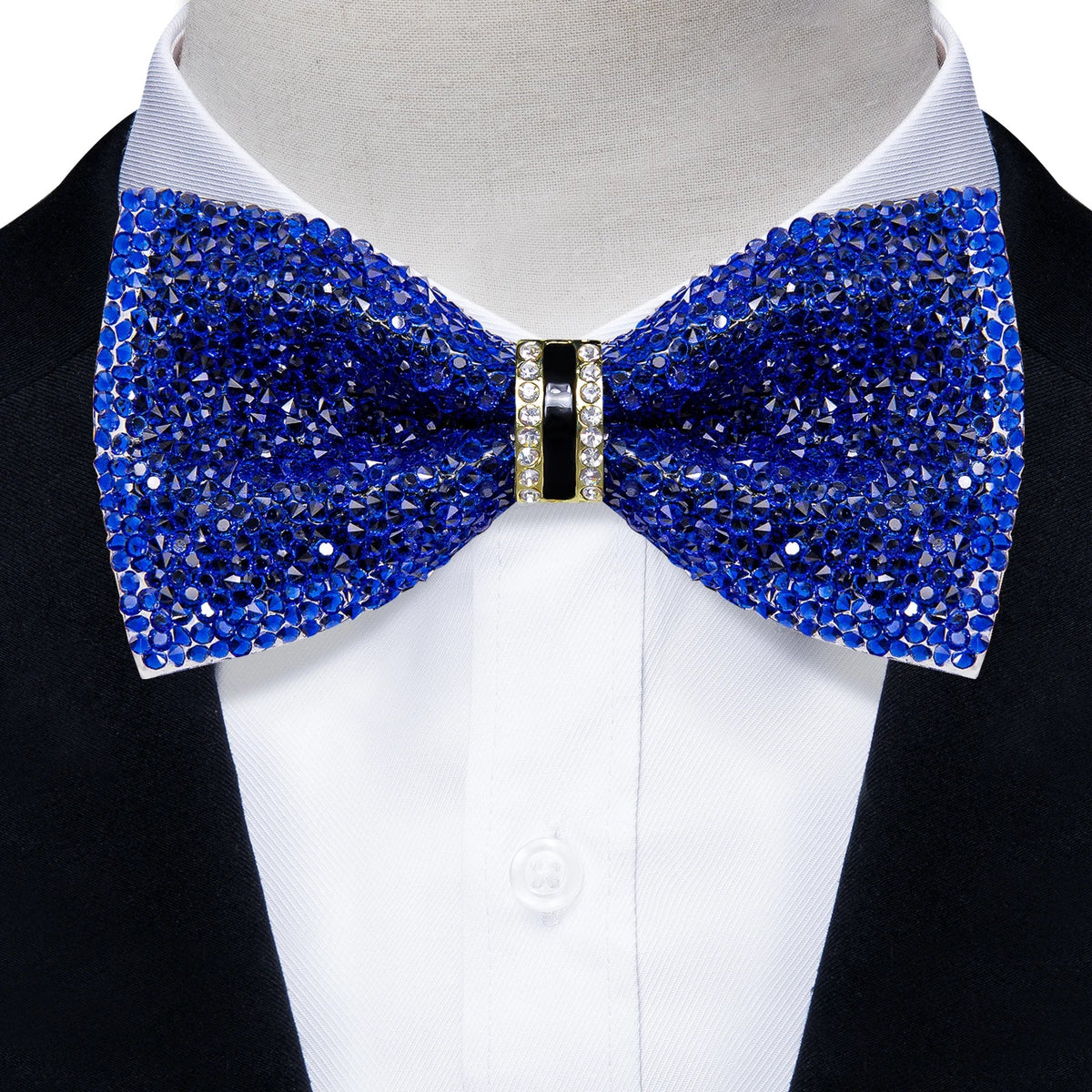 Sparkle Rhinestone Bow Ties for Men Pre-Tied Diamond Sequin Bowtie with Adjustable Length Wedding Party
