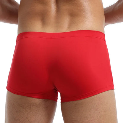 Men's Ice Silk Boxers Breathable Panties Male Large Ultra Thin Boxer Shorts Sexy Underwear