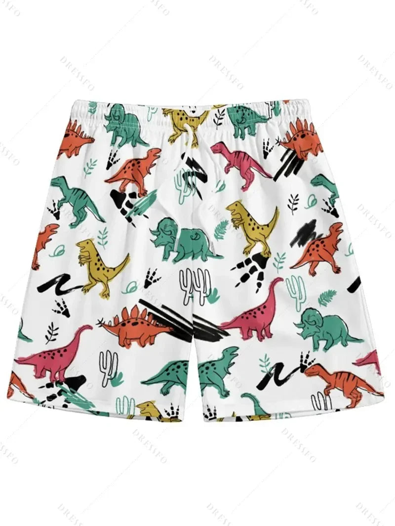 Men's Hawaiian 3D Cartoon Y2K Pattern Beach Shorts Quick Dry Outdoor Leisure Sports Shorts Fashion Men's Shorts