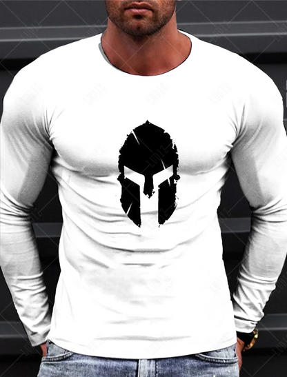 Sparta Vintage Graphic Men's Long Sleeve T-shirt for Men Clothing Casual Tops Tee Fashion 3D Full Printing Tshirt Streetwear