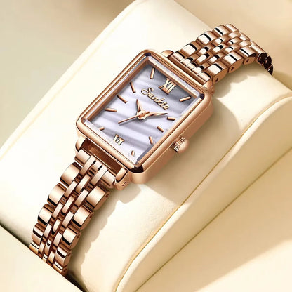 Women's Rectangular Pearl-Effect Dial Watch