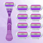 Women Bikini Manual Safety Razor Hair Removal Shaving 3-Layer Stainless Steel Blade Replaceable Shaver Head