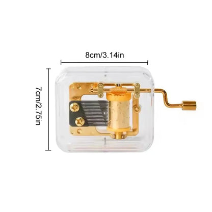 1PC Creative Gift Valentine'S Day Graduation Gift Gold-Plated Hand-Cranked Music Box Music Bell Music Box Movement