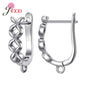 Fashion DIY Cubic Zirconia Earrings Hook Rhinestone 925 Sterling Silver Earring Findings For Handmade Jewelry Accessories