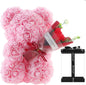 1pc 25cm Rose Bear with Flower Bouquet Artificial Foam Flowers Bear Romantic Creative Gifts for Valentines Day Anniversary Gift