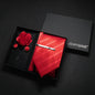 Wine red Men Tie Paisley Silk Tie Pocket Square Cufflink Luxury Gift Box Set Wedding Gravat Accessories Neck Tie For Men