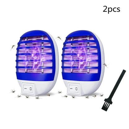 2pcs LED Socket Mosquito Killer Lamp Us/eu Plug Electric Mosquito Fly