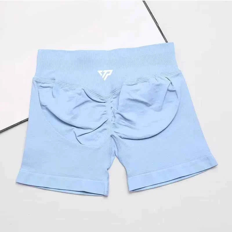 Seamless Silicone Printed Yoga Shorts