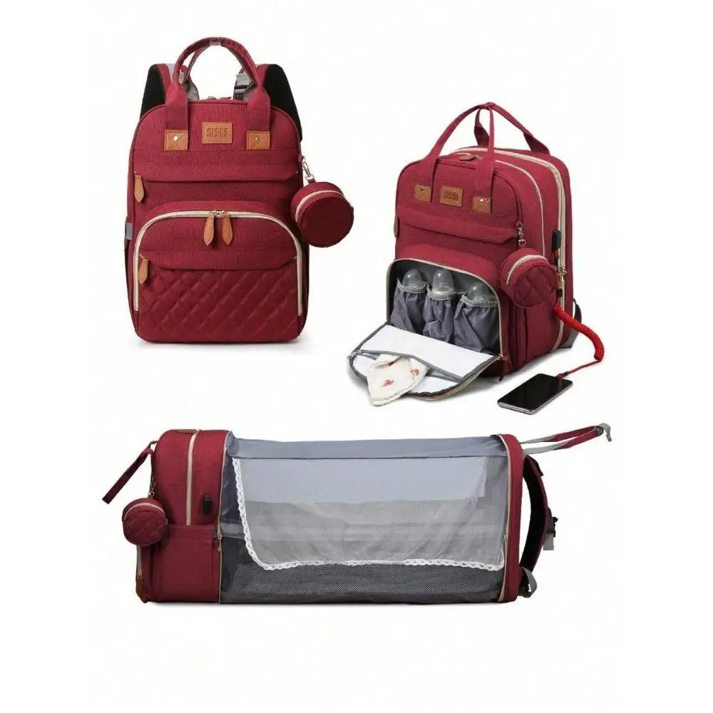 3 in 1 Diaper Bag Backpack Foldable Baby Bed Waterproof Travel Bag
