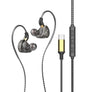 Type-C Wired Headphones HiFi Bass Stereo USB C Earphone 3.5MM in-Ear Earbuds with Mic Sports Subwoofer Music Headset for Samsung