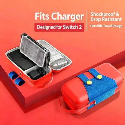 Hard Shell Carrying Case For Nintendo Switch 2 Portable Shockproof Travel Storage Bag With Game Card Slots Protective Cover