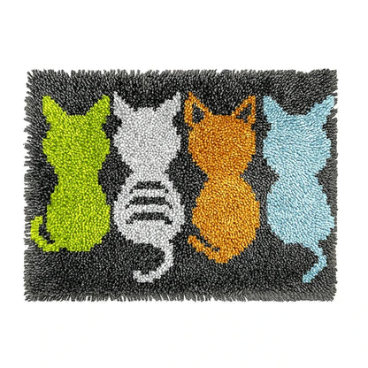 Latch Hook Rug Kit Crochet Carpet DIY Rug Crochet Yarn Kits Fashion Cartoon Pattern Gift Carpet Making Kit for Festival Carpet