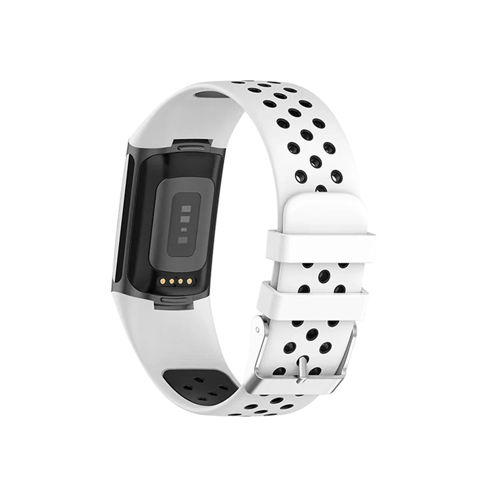 Fitbit Charge 5 & 6 Two-Tone Perforated Silicone Band, Buckle