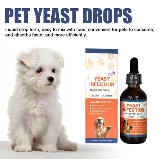 6ml Pet Yeast Infection Drops for Dogs & Cats Natural Herbal Supplement Support Gut Health & Immune System Easy to Administer