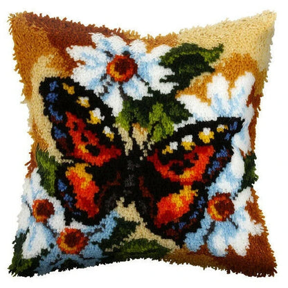 Knot Pillow Package Latch Hook Kit Cushion Pillowcase Kussen Set For Needlework DIY Butterfly Flower Plant Series Latch Hook Kit