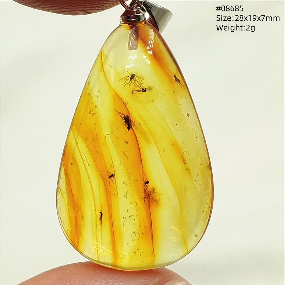 Natural Amber Pendant From Baltic Flower Yellow Amber Water Drop Women Men Jewelry Reiki Stone Women Men AAAAAAA