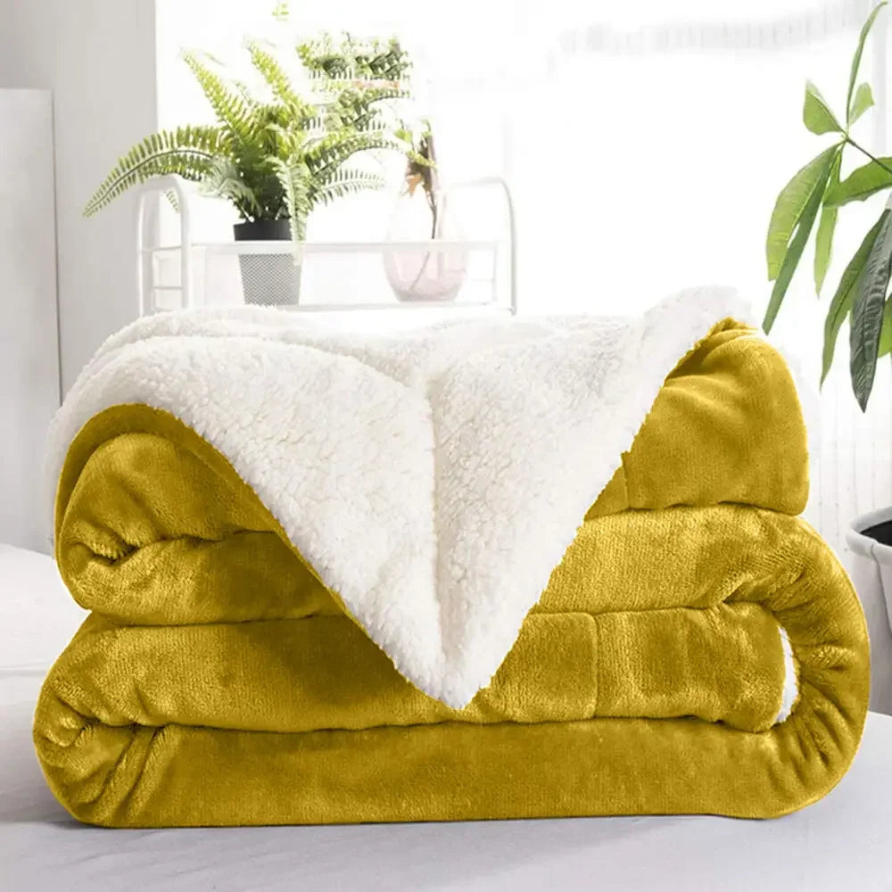 Sherpa Blanket Twin Thick Warm Blanket for Winter Bed Super Soft Fuzzy Flannel Fleece/Wool like Reversible Velvet Plush Blanket
