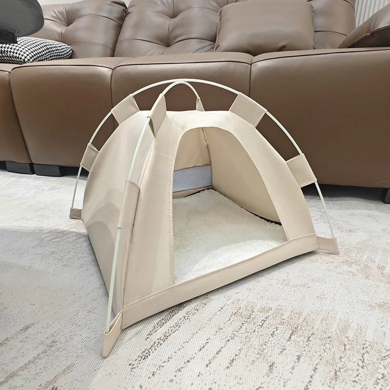 Pet Teepee Durable Floor Mat Dog & Cat House for Indoor/Outdoor Camping  Comfortable for Pets Foldable Cat Bed and Dog Bed cage