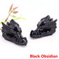 Dragon Head Statue Natural Gemstone - Black Obsidian
