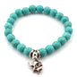 FTCY Women Bohemian Beaded Bracelet Fashion Turquoise Natural Stone Anti-Stress Yoga Geometric Pendant Elastic Cord Hand Chains