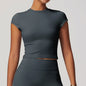 JUREN FlexFit Short Sleeve Yoga Top for Women