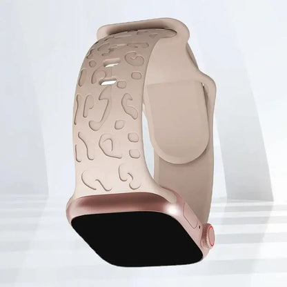 Apple Watch Engraved Silicone Band, Ornamental or Leopard