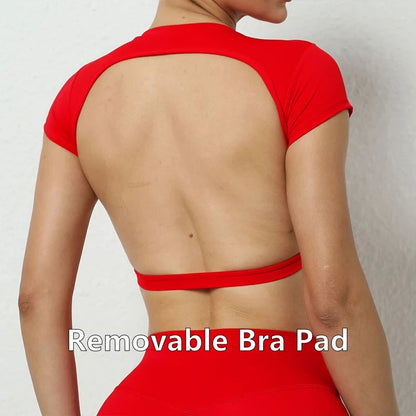 FlexiFit Women's Backless Crop Gym Top