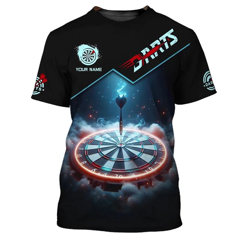 Fashion 3d Printed Darts T Shirt For Men Hot Sale Loose Short Sleeves Unisex Summer Street Tee Shirts Game Dart Pattern T-shirt