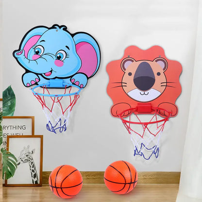 Kids Adjustable Basketball Stands Cartoon Animals Shape Shooting Basket Indoor Outdoor Sports Games Basketball Hoop