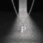 26 Letters A-Z Initial Pendant Necklaces for Women,Alphabet Pendant Rolo Chain Necklace,Simple Fashion Collar Jewelry Gift
