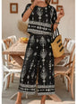 Fashion Ethnic Retro Printed Short-sleeved Women's Suit Summer New Casual Simple Elegant 7-minute Pants Female 2-piece Set 2026