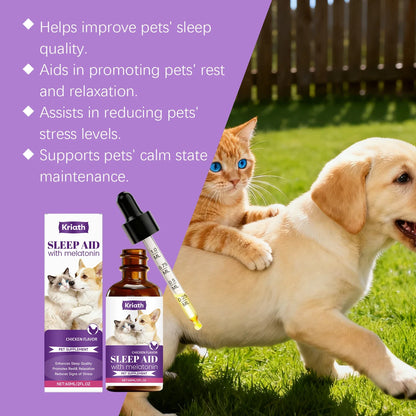 Pet Cat Dog Care Drops Nourishing Relaxation Supplement Liquid Improve Sleep Quality Relieve Stress Calming Support for Pets