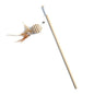 1PC Teaser Feather Toys Kitten Funny Colorful Rod Cat Wand Toys Wood Pet Cat Toys Interactive Stick Pet Cat Supplies