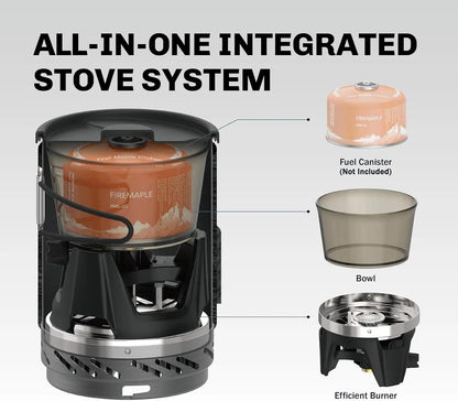 Fire Maple Star X1 Cooking System Camouflage Camping Gas Stoves Outdoor Hiking With Heat Exchanger Pot Bowl Portable Burners