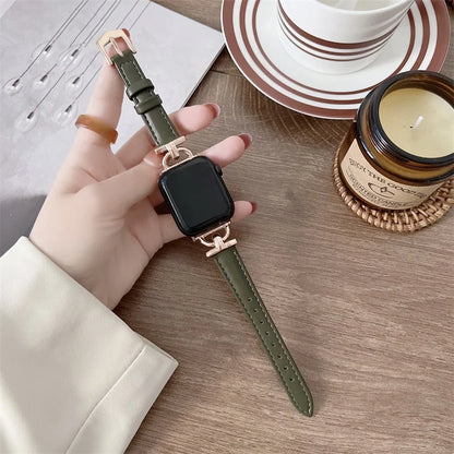 Apple Watch Slim Leather Band with Decorative Connectors