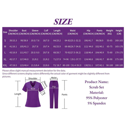 Women's Medical Scrub Uniform Set
