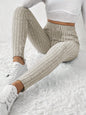 Ribbed Knit Mid-Calf Leggings for Women