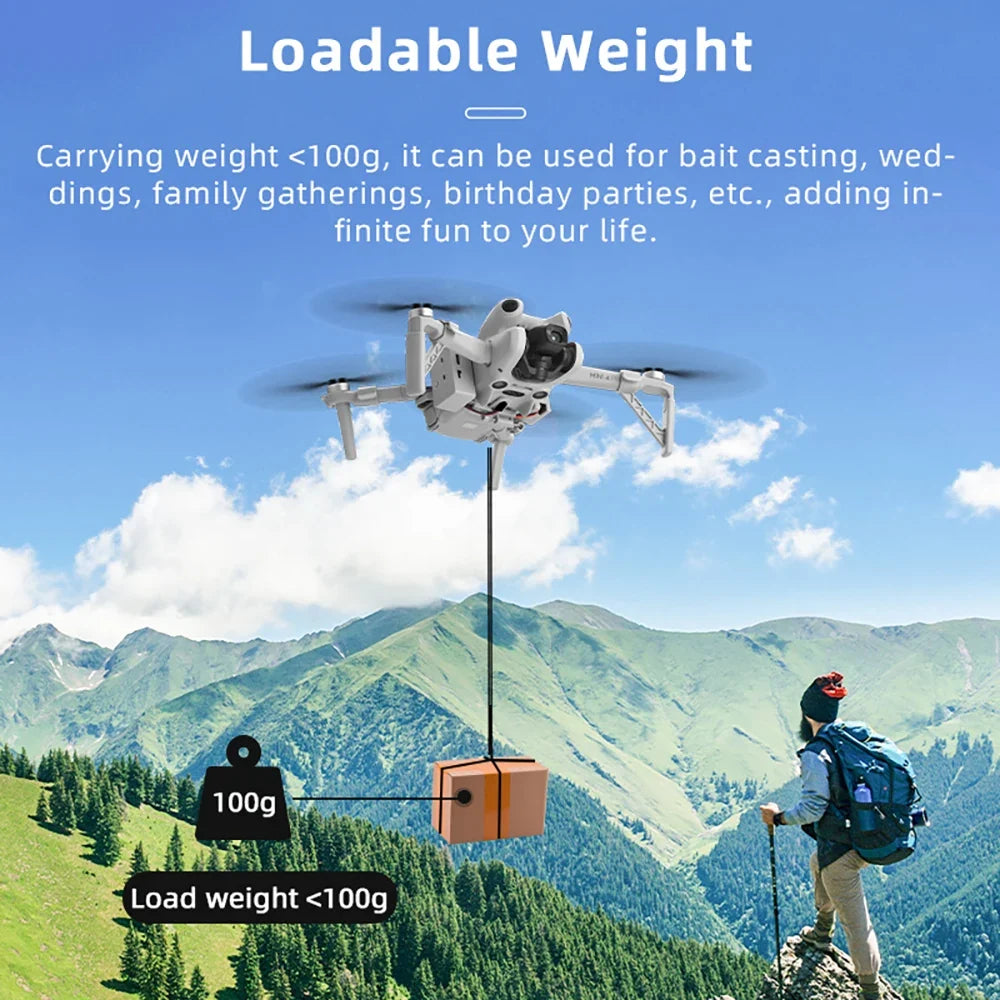 Brdrc Airdrop System for DJI Mini 4 Pro Drone Remote Thrower Casting