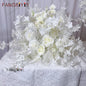 White Rose Hyacinth Table Centerpiece Flower Ball Wedding Backdrop Decor Floral Arrangement Runner Flower Row Event Party Props