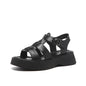 GKTINOO Summer Mixed Color Genuine Leather Sandals Roman Shoes Platform Wedges Woven Thick Soled Sandals Women Shoes Large Size