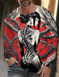 2024 new men's long-sleeved T-shirt 3D printing HD anime tattoo beauty printing men's autumn tops casual round neck home clothes