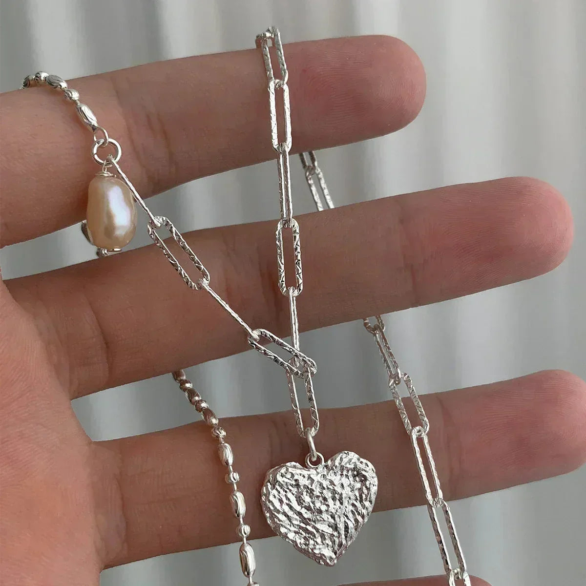 New Trendy Fashion 925 Silver Pearl Simple Elegant Thin Chain Pendant Necklace for Women Girl Jewelry Dropship Wholesale