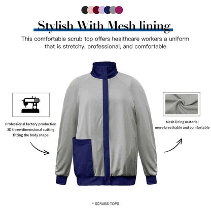 Niaahinn Long Sleeve Nursing Scrubs Jacket