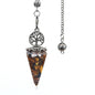 20x52mm Natural Stone Pendulum Tree of Life Hexagonal Cone Crushed Stone Tiger's Eye