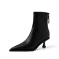 2025 Fashion Women Shoes Ankle Boots Sexy Autumn Winter Pointed Toe High Heels Genuine Leather Casual Black Shoes Size 34-40