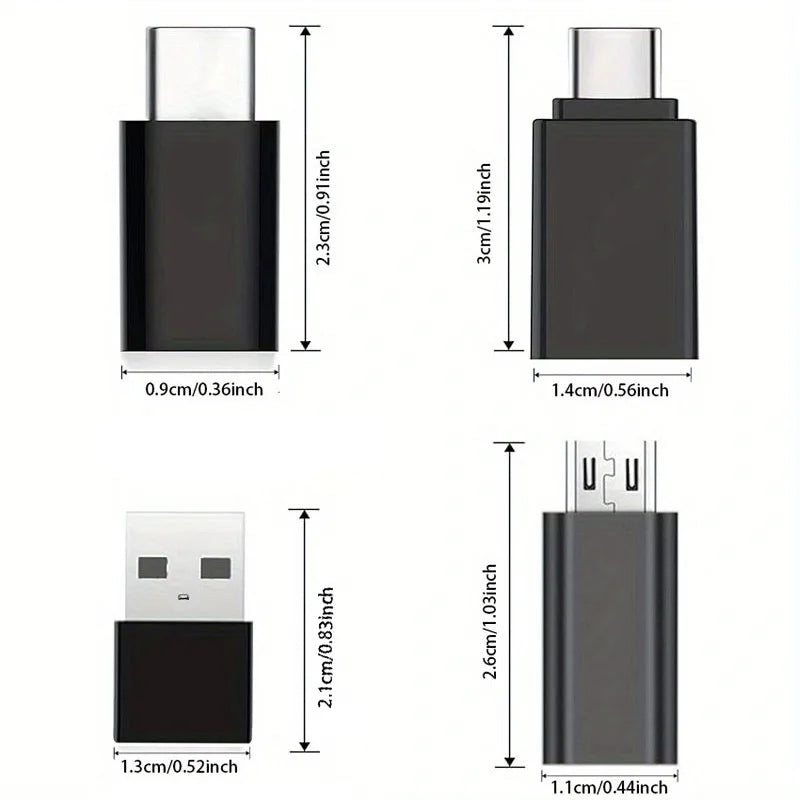8pcs USB to USB C Adapter, USB Type C Female to USB Adapter, Micro USB