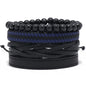 Modyle Multi-layer Gothic Leather Bracelet Set Punk Viantage Wings Charms Handwoven Bracelets for Men Jewelry Gifts