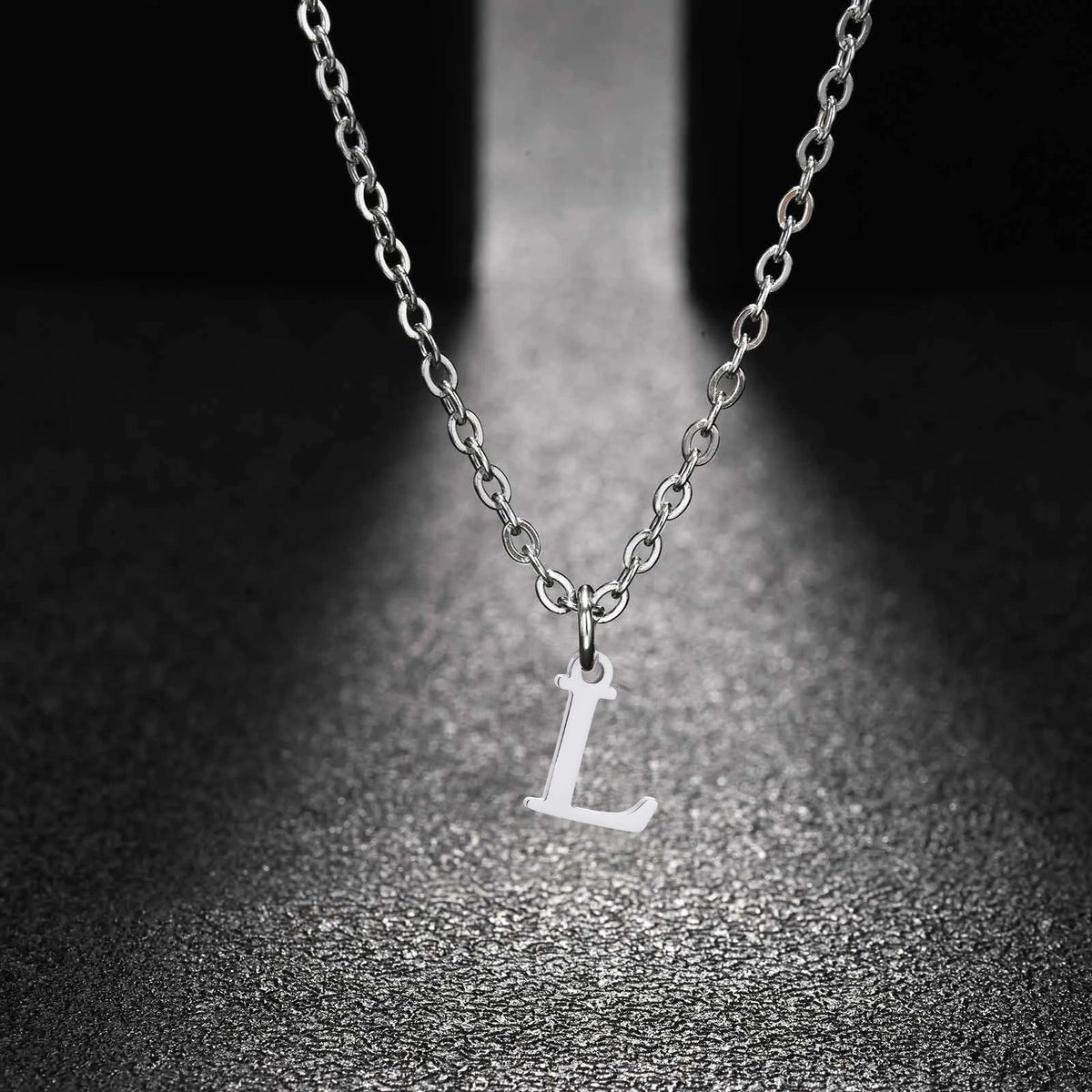 26 Letters A-Z Initial Pendant Necklaces for Women,Alphabet Pendant Rolo Chain Necklace,Simple Fashion Collar Jewelry Gift