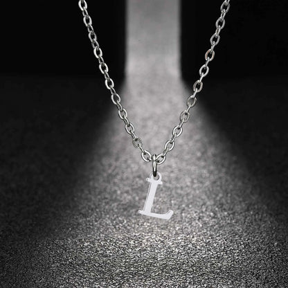26 Letters A-Z Initial Pendant Necklaces for Women,Alphabet Pendant Rolo Chain Necklace,Simple Fashion Collar Jewelry Gift