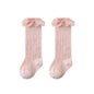 Summer Baby Girls Socks Toddler Bow Long Sock Kids Knee High Soft Cotton Mesh Stocking Spanish Style Hollow Out Lace Socks 0-3Y